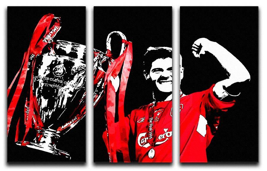 Steven Gerrard Champions League 3 Split Panel Canvas Print - Canvas Art Rocks - 1