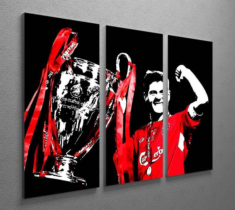 Steven Gerrard Champions League 3 Split Panel Canvas Print - Canvas Art Rocks - 2