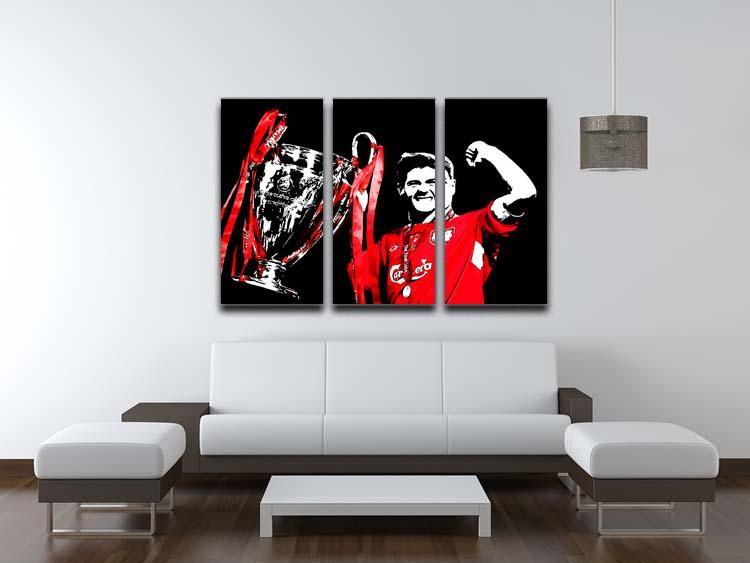 Steven Gerrard Champions League 3 Split Panel Canvas Print - Canvas Art Rocks - 3