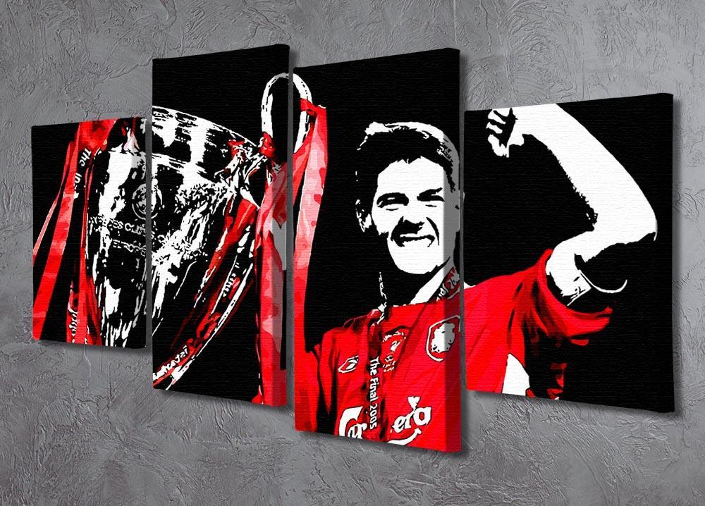 Steven Gerrard Champions League 4 Split Panel Canvas - Canvas Art Rocks - 2