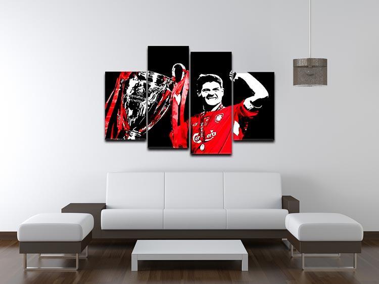 Steven Gerrard Champions League 4 Split Panel Canvas - Canvas Art Rocks - 3