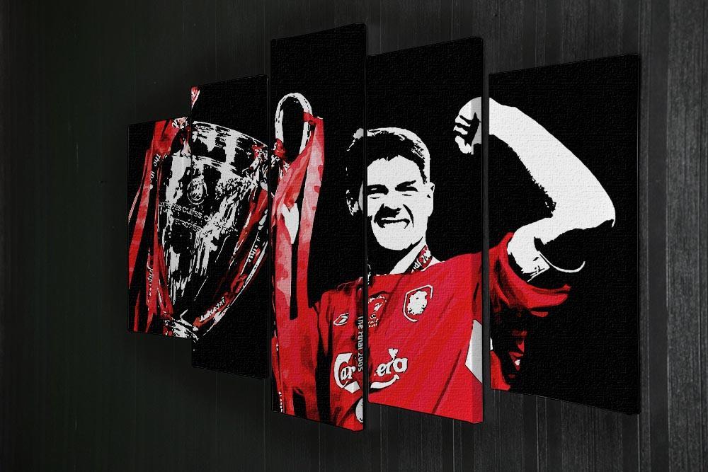 Steven Gerrard Champions League 5 Split Panel Canvas - Canvas Art Rocks - 2