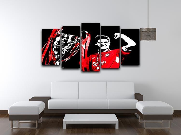 Steven Gerrard Champions League 5 Split Panel Canvas - Canvas Art Rocks - 3