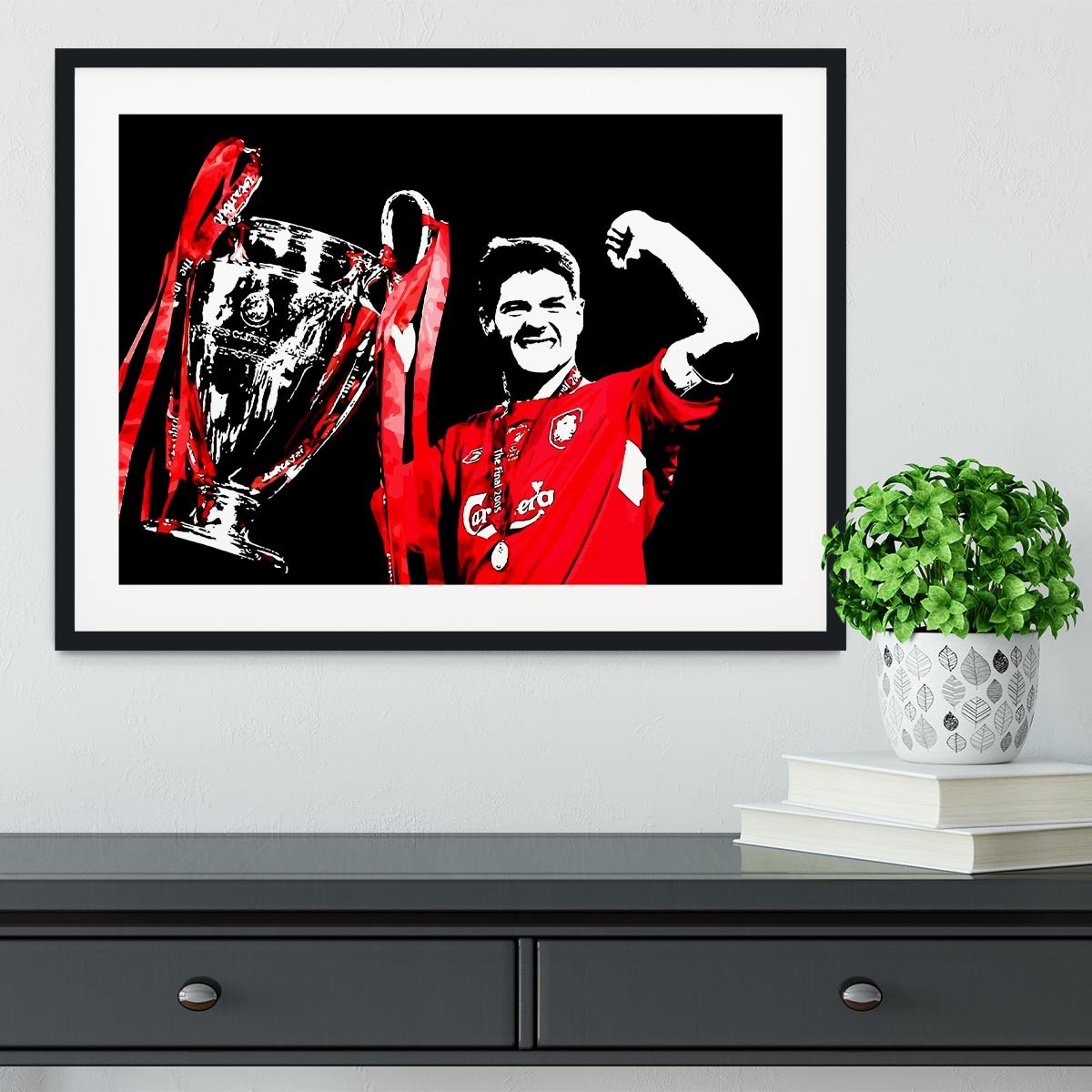 Steven Gerrard Champions League Framed Print - Canvas Art Rocks - 1