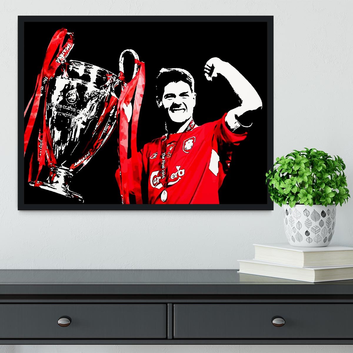 Steven Gerrard Champions League Framed Print - Canvas Art Rocks - 2