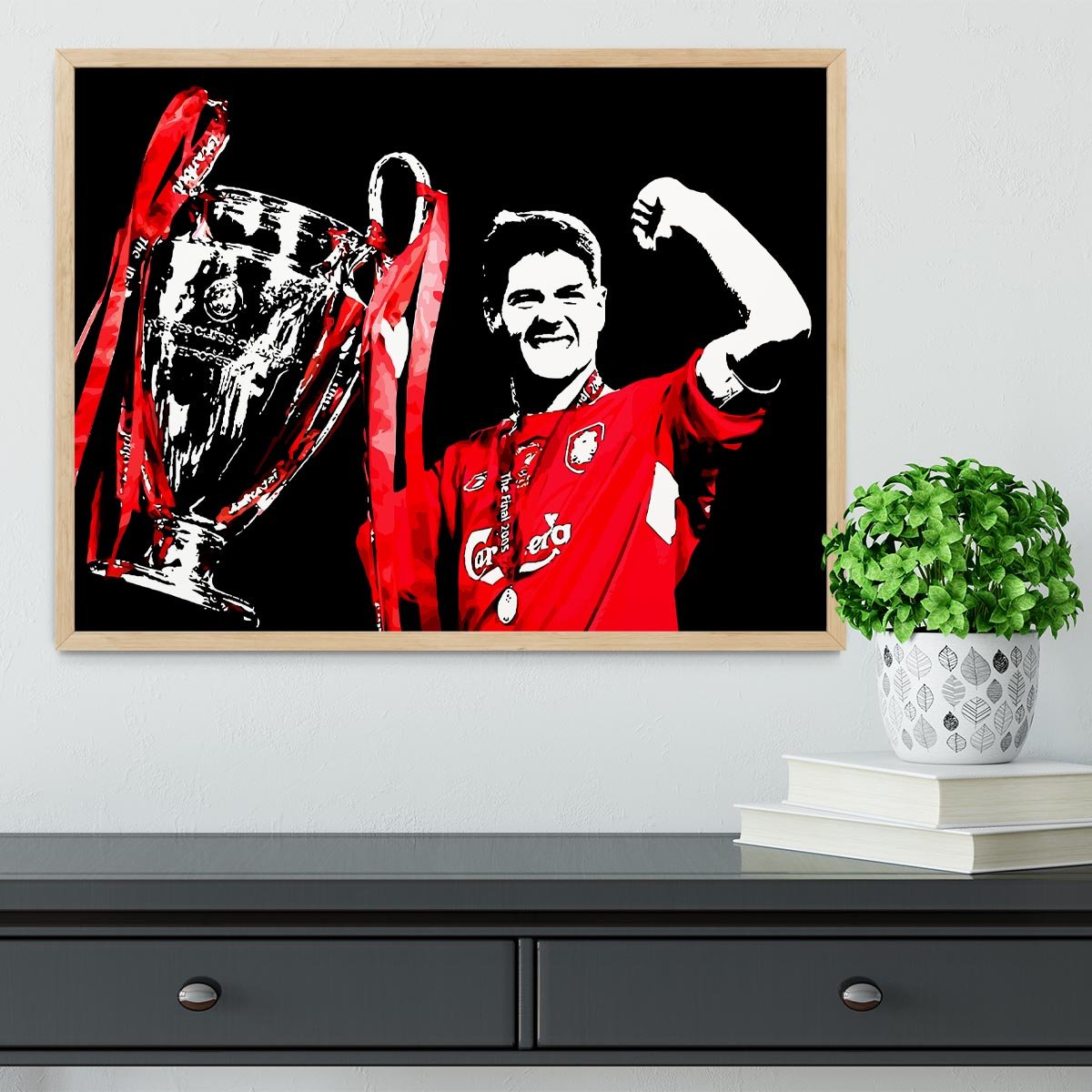 Steven Gerrard Champions League Framed Print - Canvas Art Rocks - 4