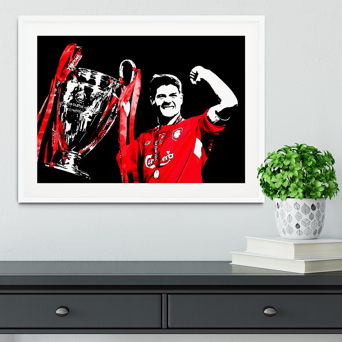 Steven Gerrard Champions League Framed Print - Canvas Art Rocks - 5