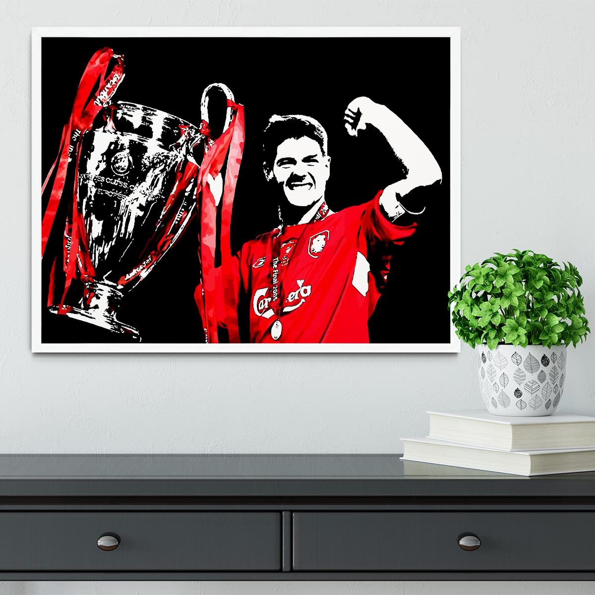 Steven Gerrard Champions League Framed Print - Canvas Art Rocks -6