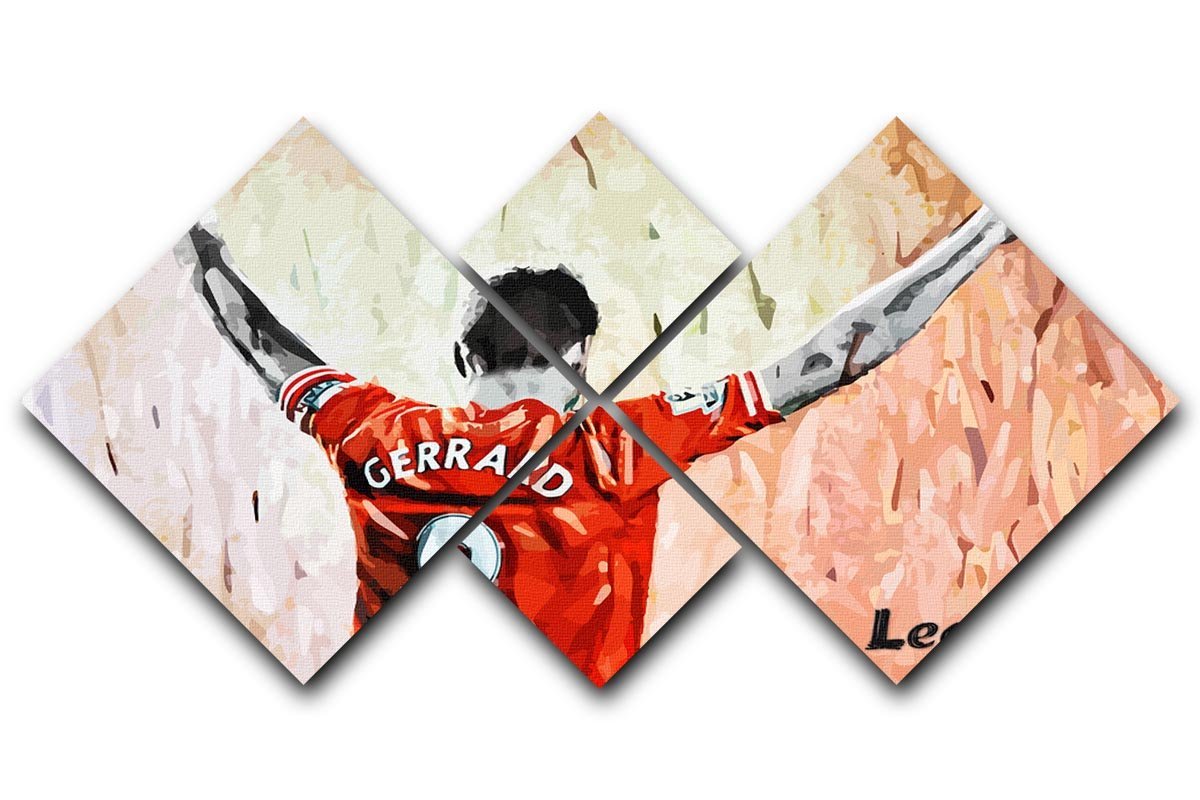 Steven Gerrard Legend 4 Square Multi Panel Canvas  - Canvas Art Rocks - 1