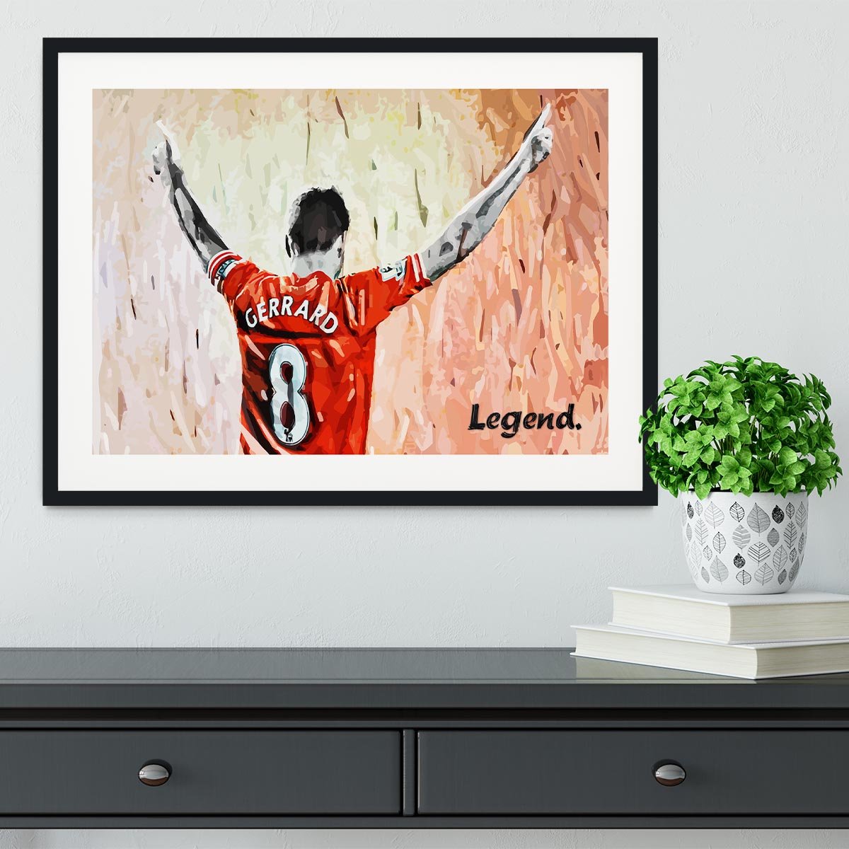 Steven Gerrard Legend Framed Print - Canvas Art Rocks - 1