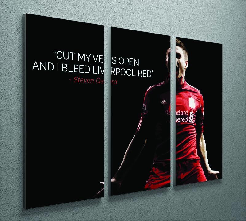 Steven Gerrard Liverpool Red 3 Split Panel Canvas Print - Canvas Art Rocks - 2