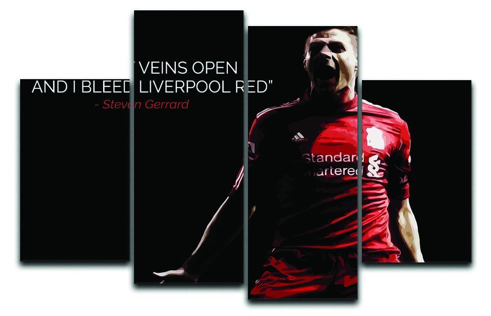 Steven Gerrard Liverpool Red 4 Split Panel Canvas  - Canvas Art Rocks - 1