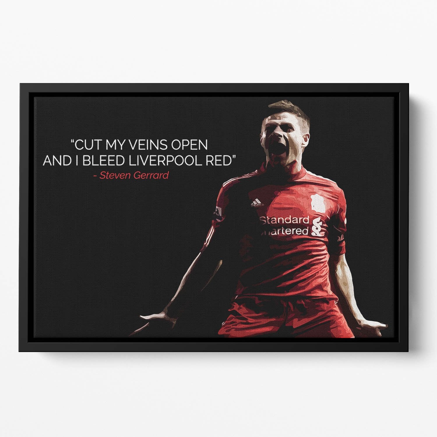 Steven Gerrard Liverpool Red Floating Framed Canvas