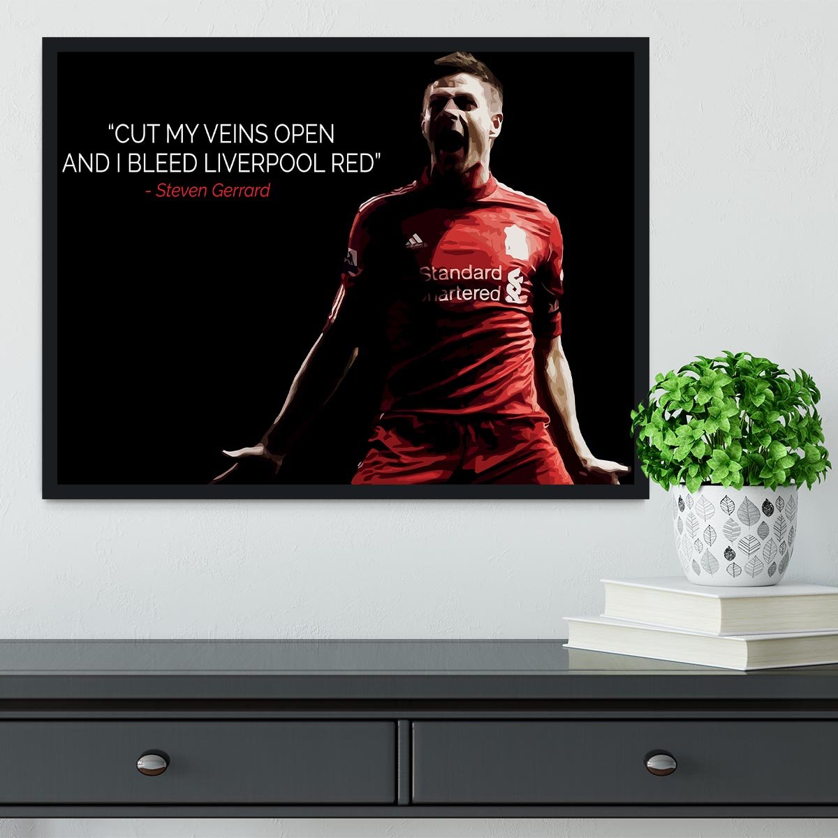 Steven Gerrard Liverpool Red Framed Print - Canvas Art Rocks - 2