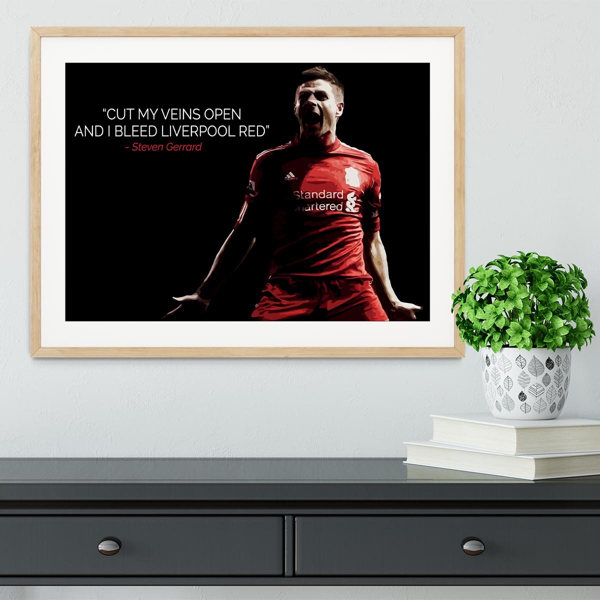 Steven Gerrard Liverpool Red Framed Print - Canvas Art Rocks - 3