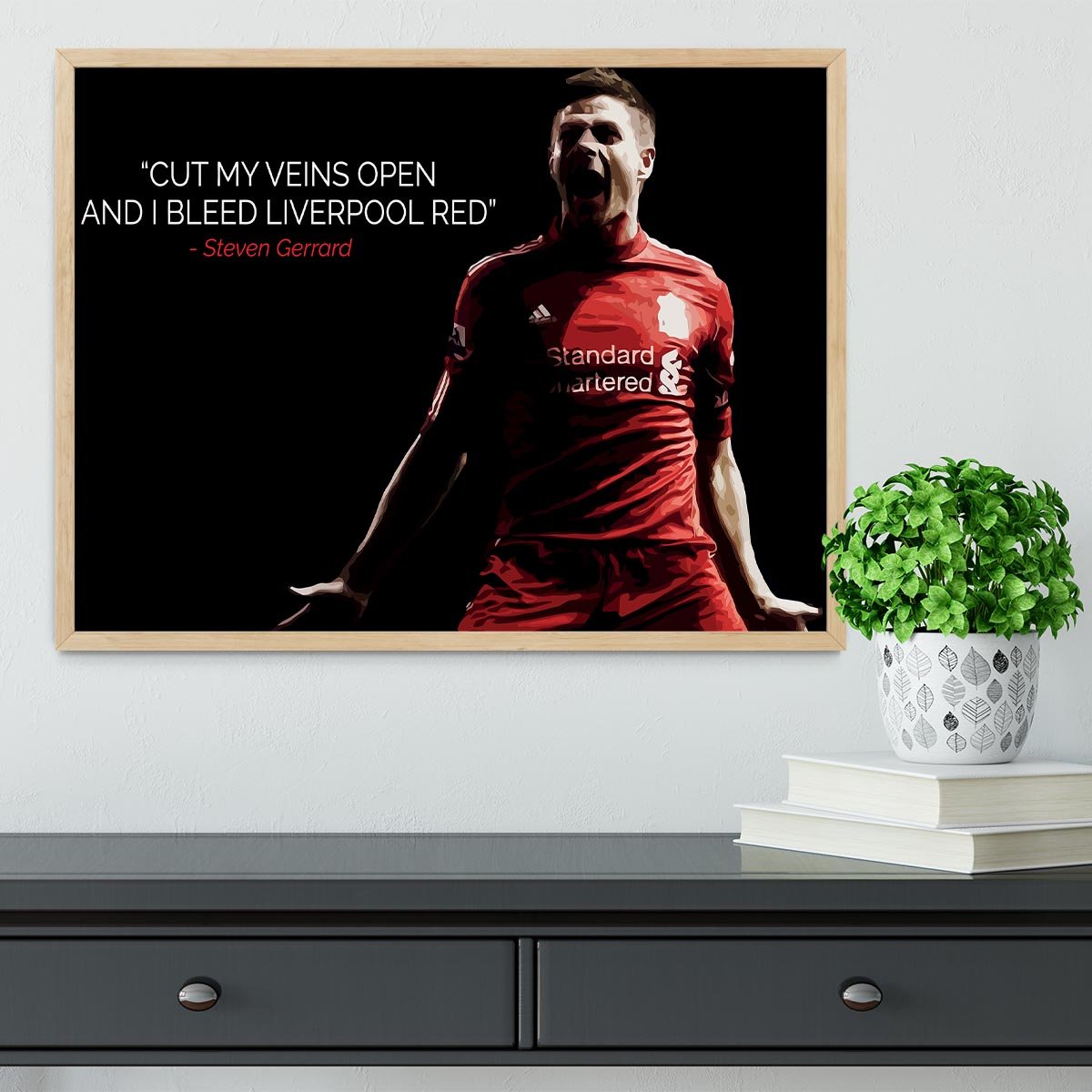 Steven Gerrard Liverpool Red Framed Print - Canvas Art Rocks - 4
