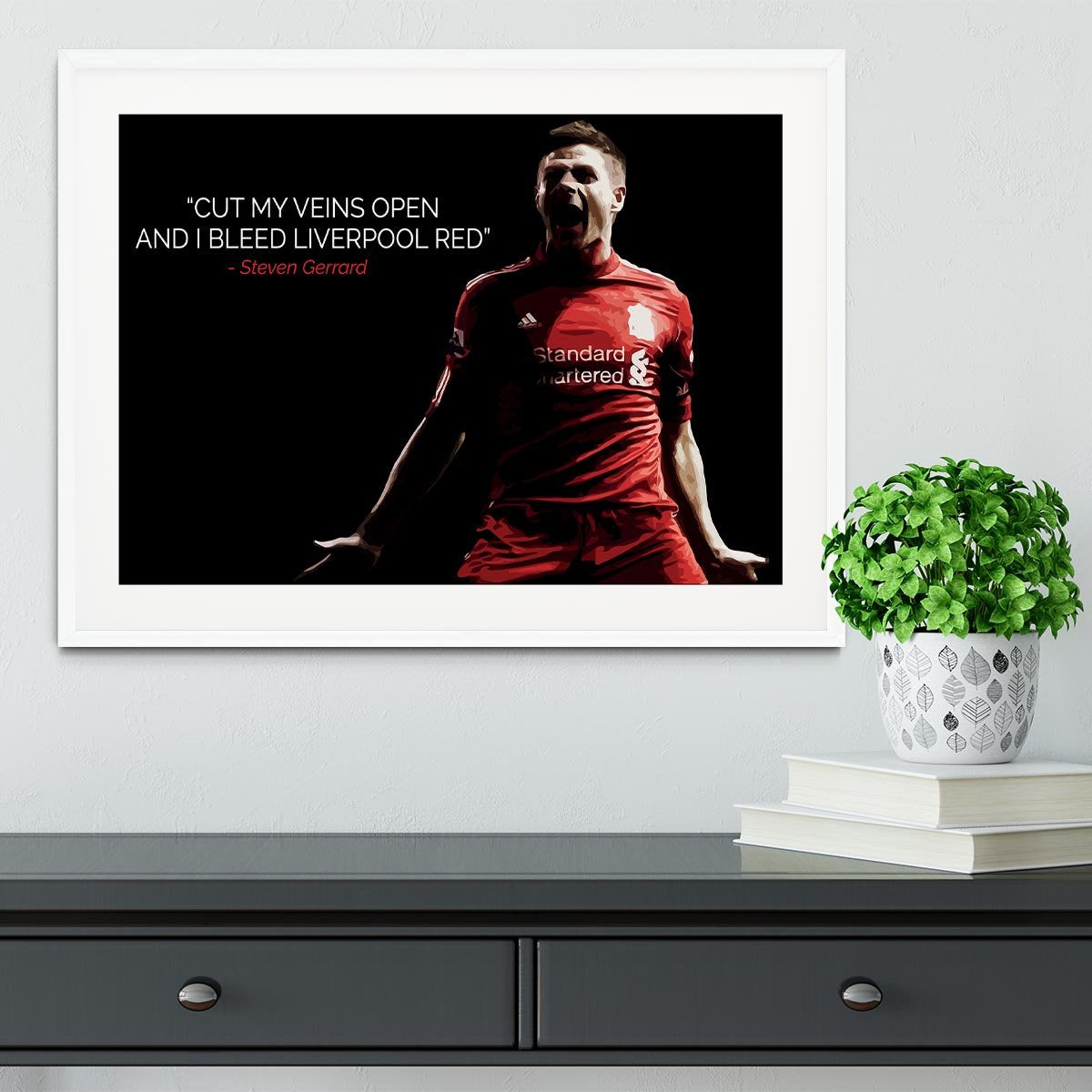 Steven Gerrard Liverpool Red Framed Print - Canvas Art Rocks - 5