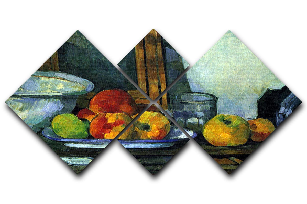 Still-life with an open drawer by Cezanne 4 Square Multi Panel Canvas - Canvas Art Rocks - 1