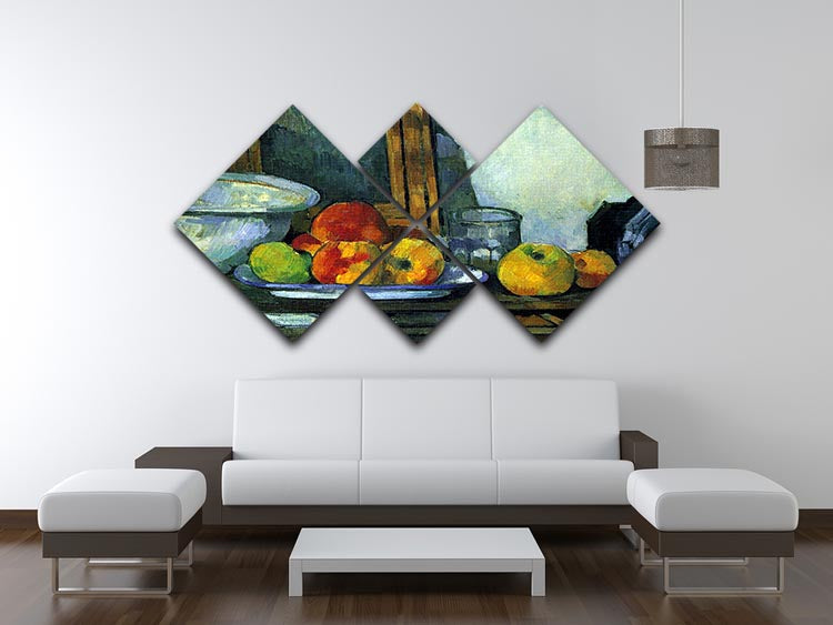 Still-life with an open drawer by Cezanne 4 Square Multi Panel Canvas - Canvas Art Rocks - 3