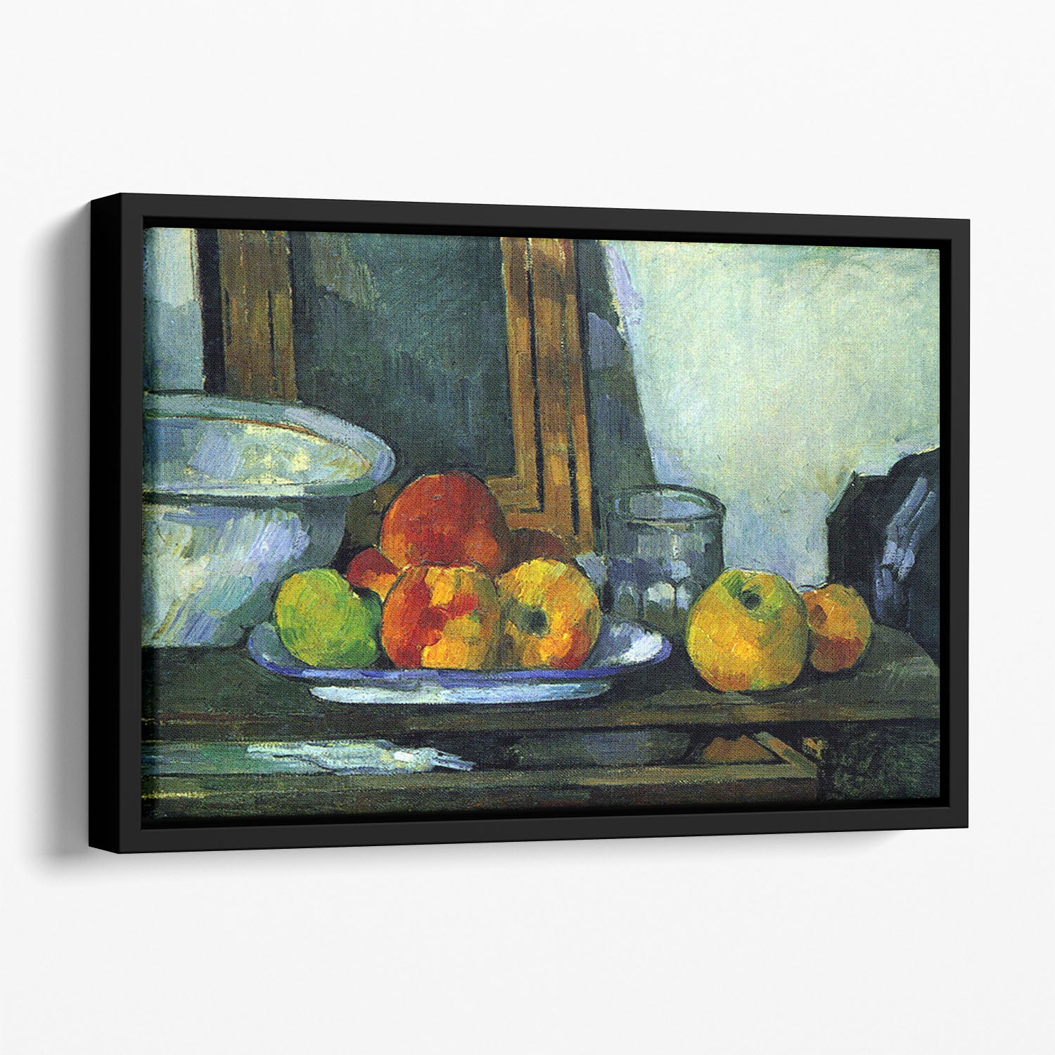 Still-life with an open drawer by Cezanne Floating Framed Canvas - Canvas Art Rocks - 1