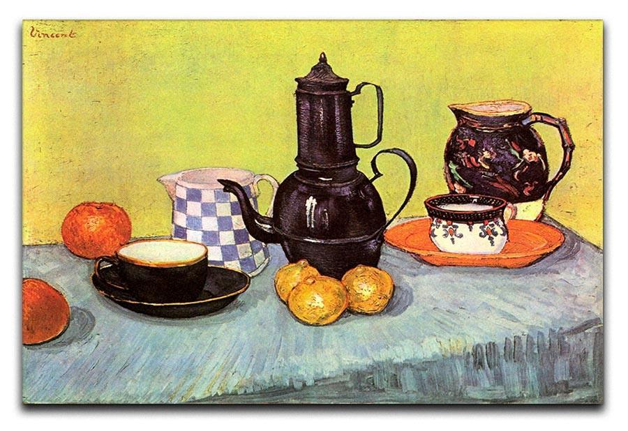 Still Life Blue Enamel Coffeepot Earthenware and Fruit by Van Gogh Canvas Print & Poster  - Canvas Art Rocks - 1