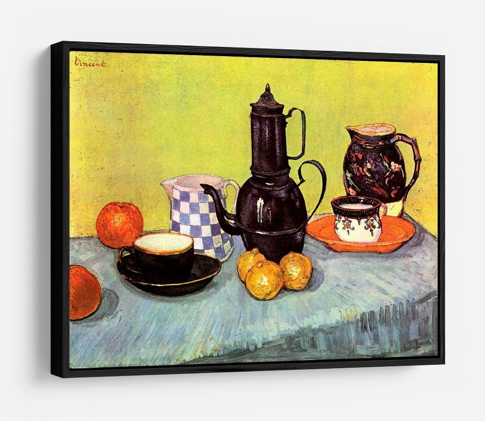 Still Life Blue Enamel Coffeepot Earthenware and Fruit by Van Gogh HD Metal Print