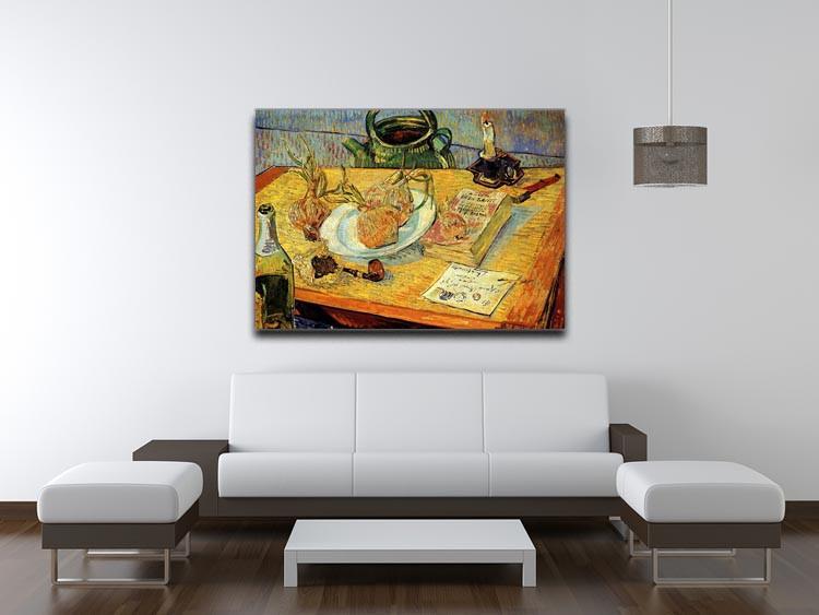 Still Life Drawing Board Pipe Onions and Sealing-Wax by Van Gogh Canvas Print & Poster - Canvas Art Rocks - 4