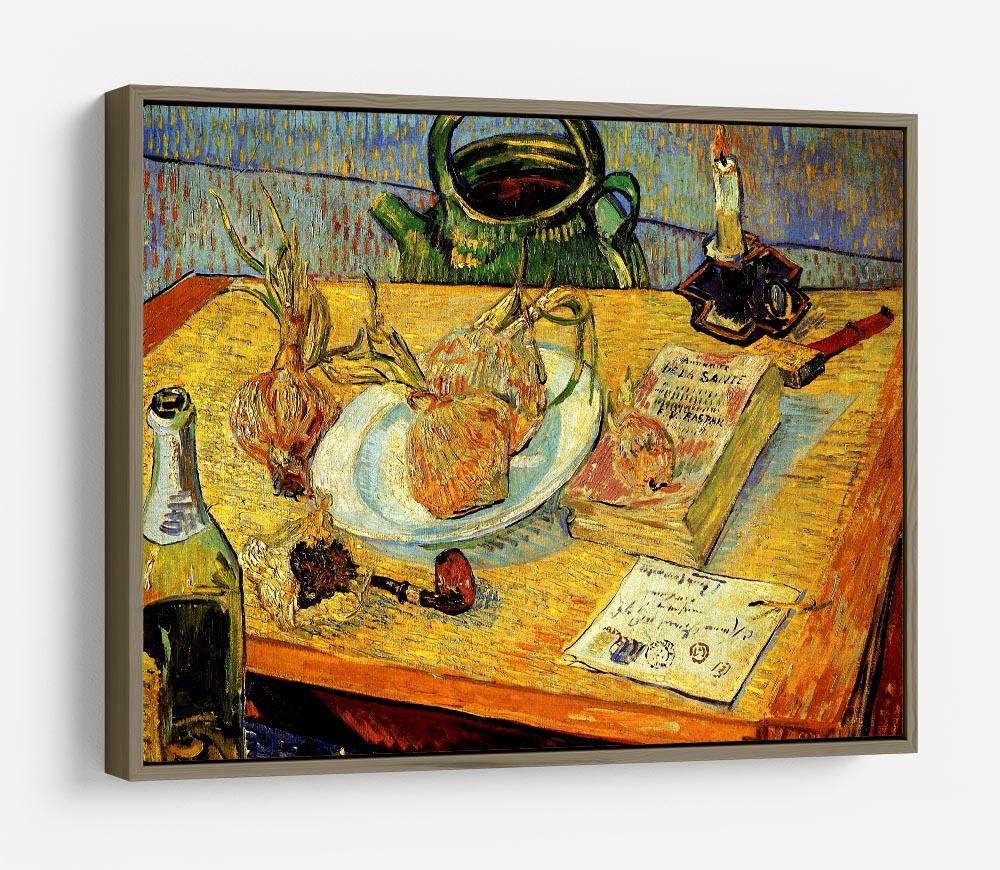 Still Life Drawing Board Pipe Onions and Sealing-Wax by Van Gogh HD Metal Print