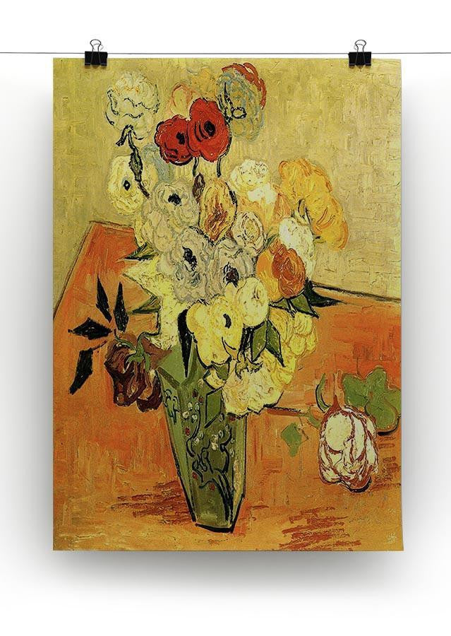 Still Life Japanese Vase with Roses and Anemones by Van Gogh Canvas Print & Poster - Canvas Art Rocks - 2