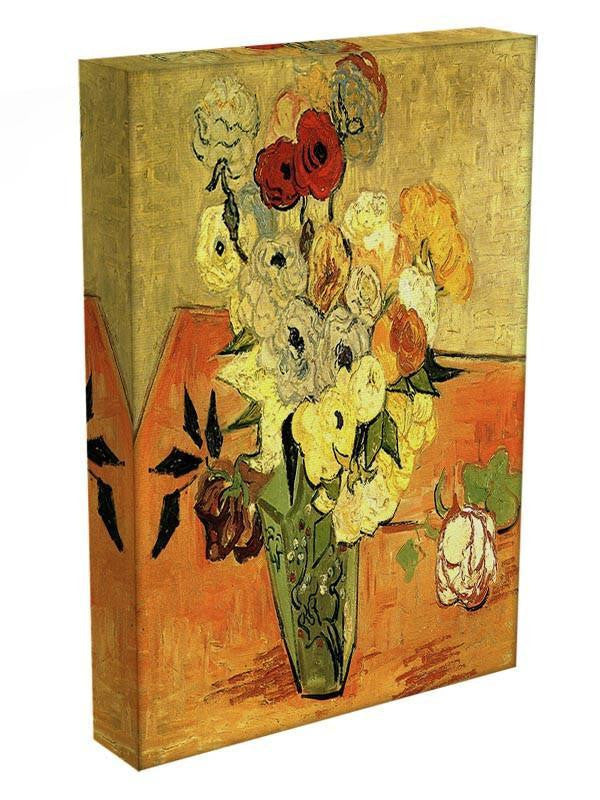 Still Life Japanese Vase with Roses and Anemones by Van Gogh Canvas Print & Poster - Canvas Art Rocks - 3