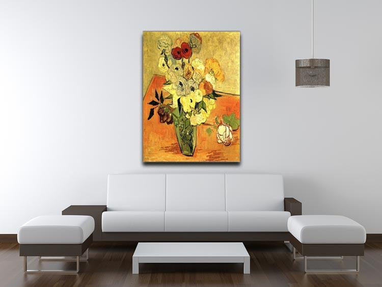 Still Life Japanese Vase with Roses and Anemones by Van Gogh Canvas Print & Poster - Canvas Art Rocks - 4