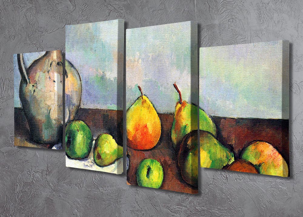 Still Life Jar and Fruit by Cezanne 4 Split Panel Canvas - Canvas Art Rocks - 2