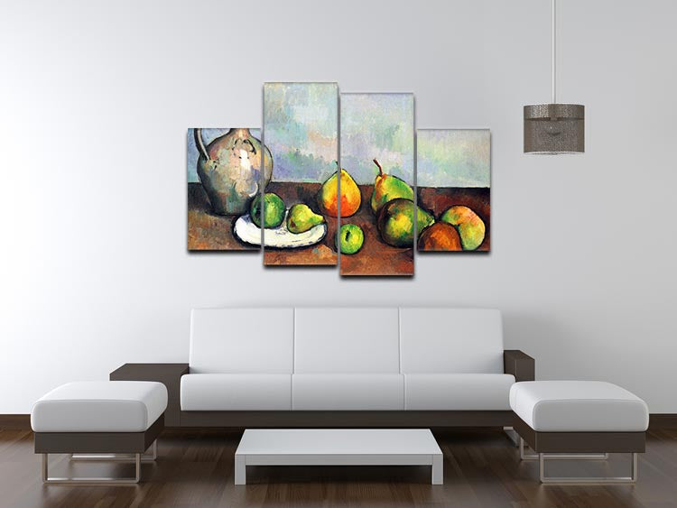 Still Life Jar and Fruit by Cezanne 4 Split Panel Canvas - Canvas Art Rocks - 3