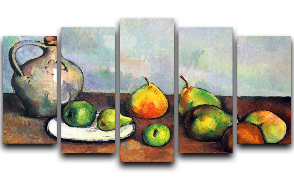 Still Life Jar and Fruit by Cezanne 5 Split Panel Canvas - Canvas Art Rocks - 1