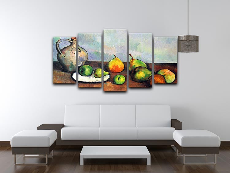 Still Life Jar and Fruit by Cezanne 5 Split Panel Canvas - Canvas Art Rocks - 3