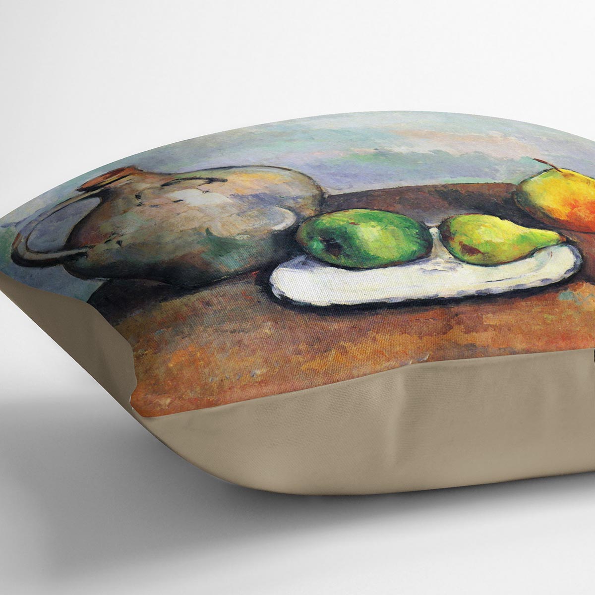Still Life Jar and Fruit by Cezanne Cushion - Canvas Art Rocks - 2