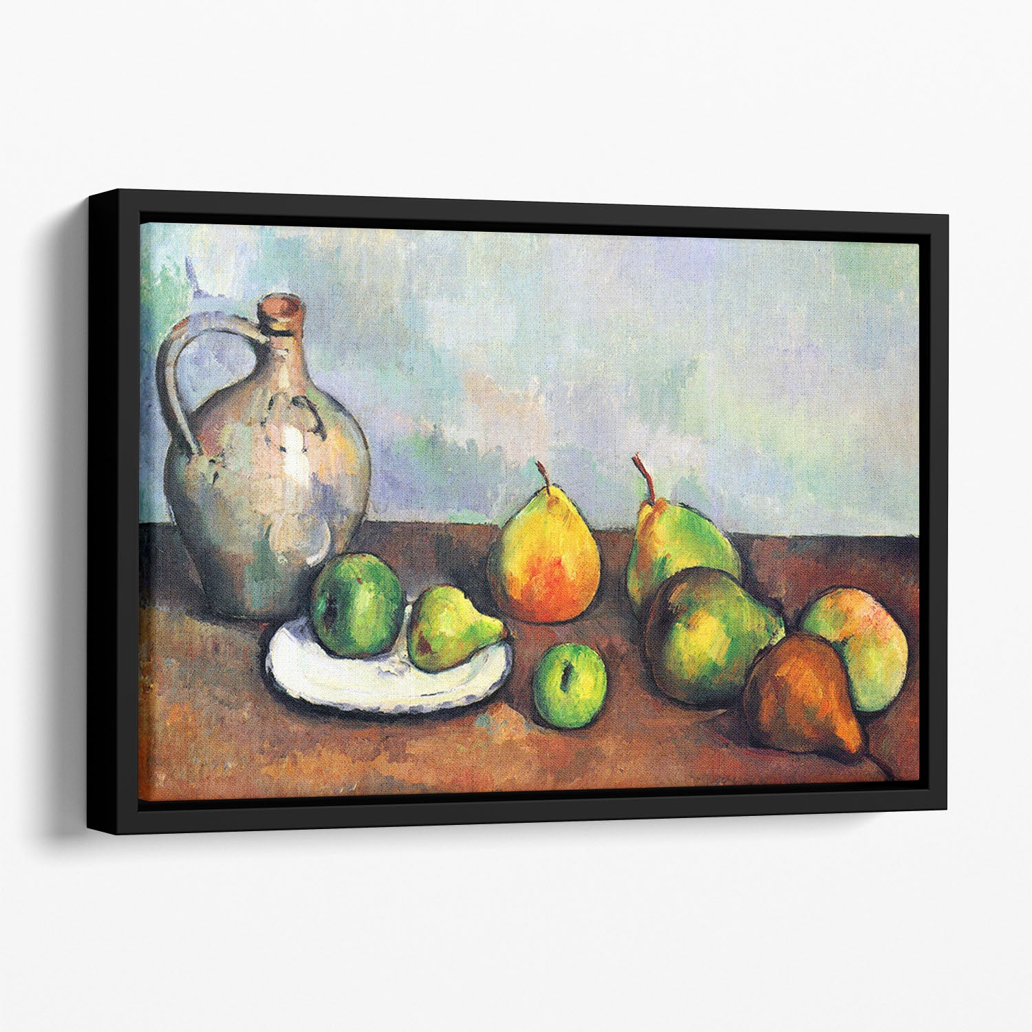 Still Life Jar and Fruit by Cezanne Floating Framed Canvas - Canvas Art Rocks - 1