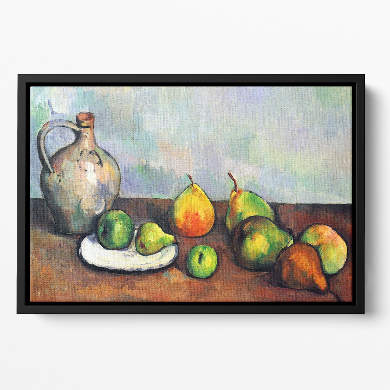 Still Life Jar and Fruit by Cezanne Floating Framed Canvas - Canvas Art Rocks - 2