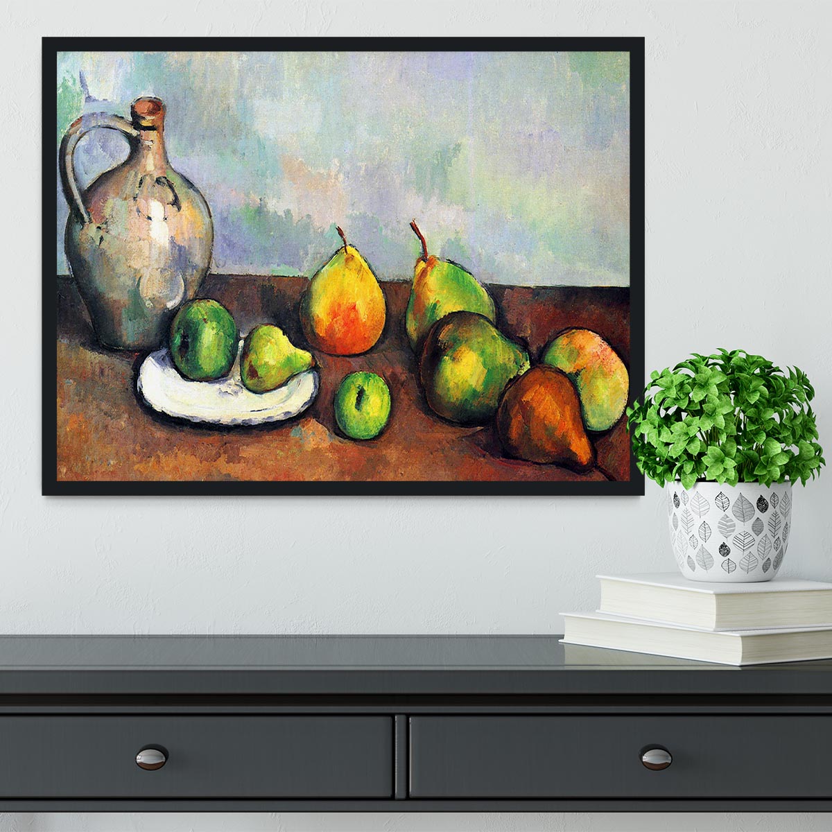 Still Life Jar and Fruit by Cezanne Framed Print - Canvas Art Rocks - 2