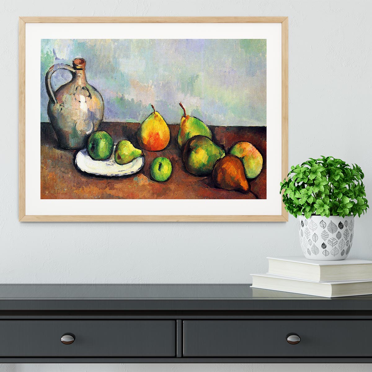 Still Life Jar and Fruit by Cezanne Framed Print - Canvas Art Rocks - 3