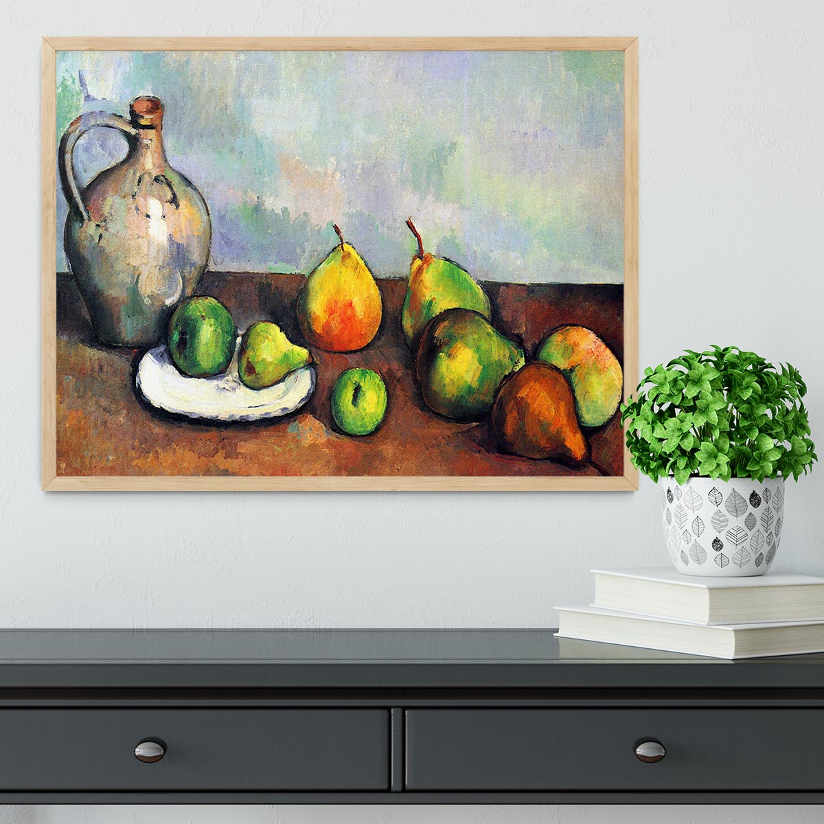 Still Life Jar and Fruit by Cezanne Framed Print - Canvas Art Rocks - 4