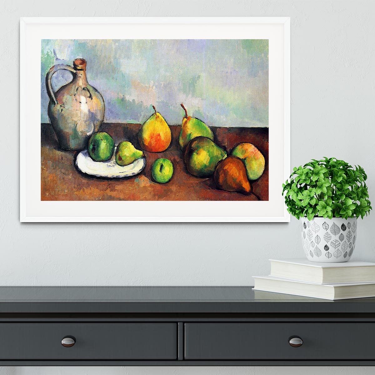 Still Life Jar and Fruit by Cezanne Framed Print - Canvas Art Rocks - 5