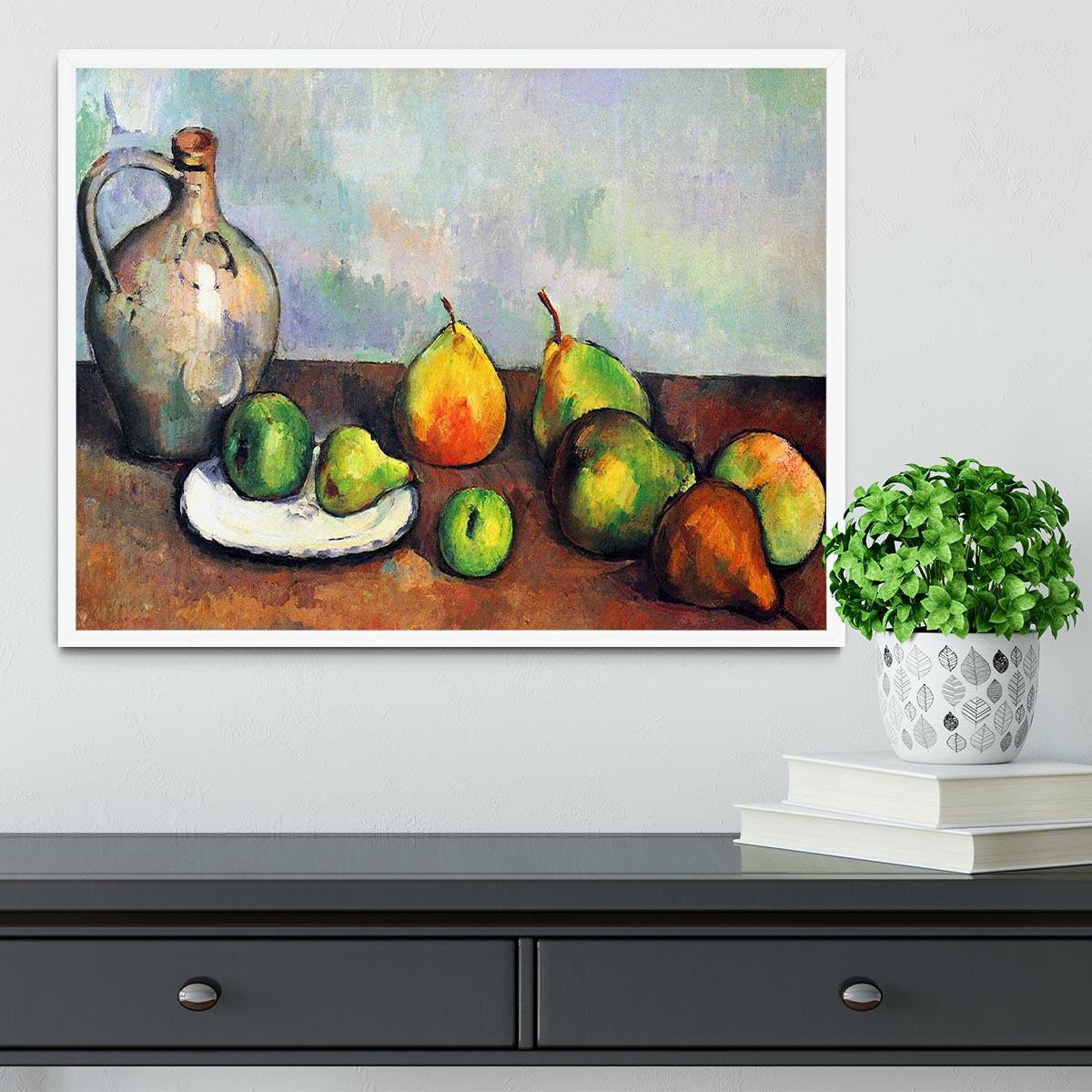 Still Life Jar and Fruit by Cezanne Framed Print - Canvas Art Rocks -6