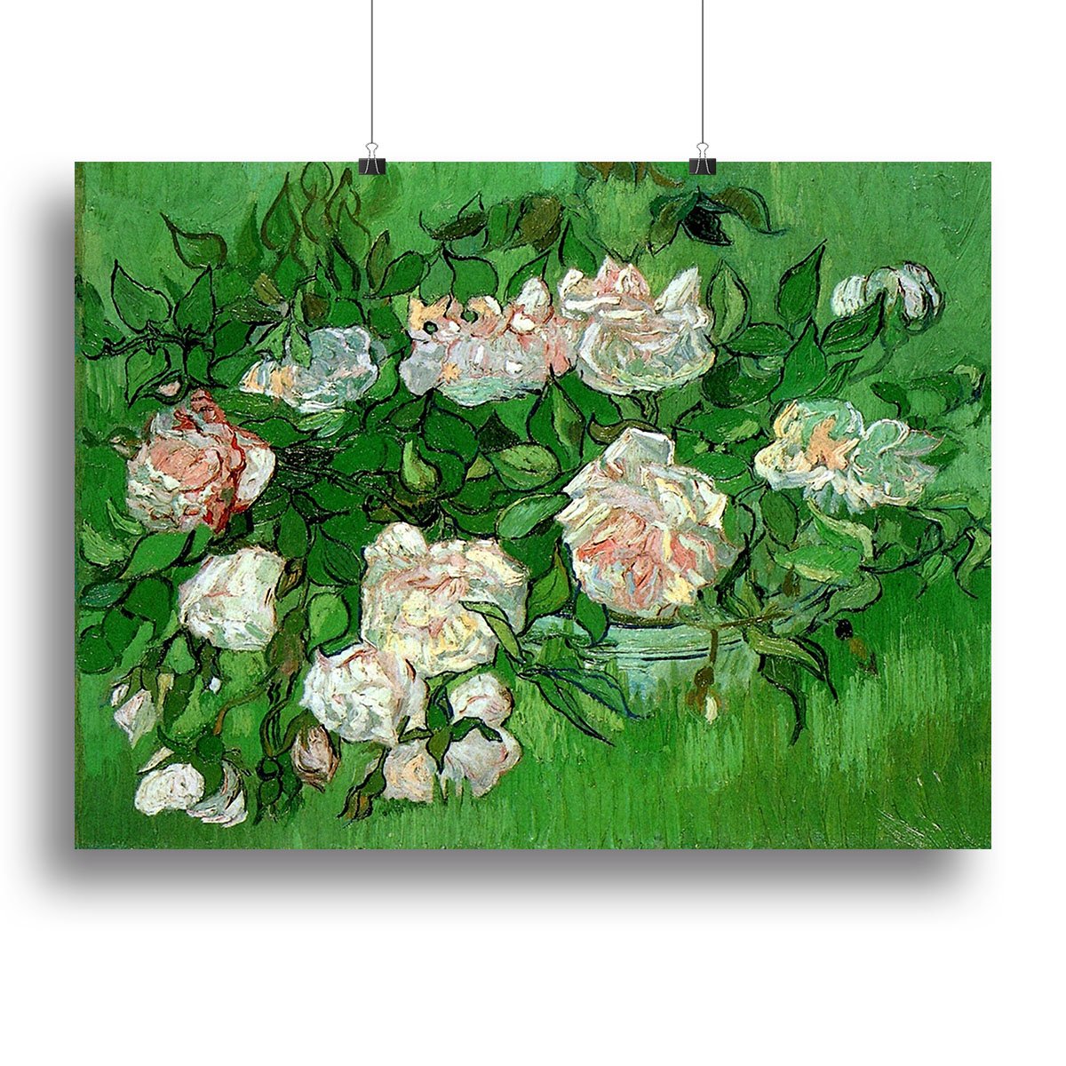 Still Life Pink Roses by Van Gogh Canvas Print or Poster