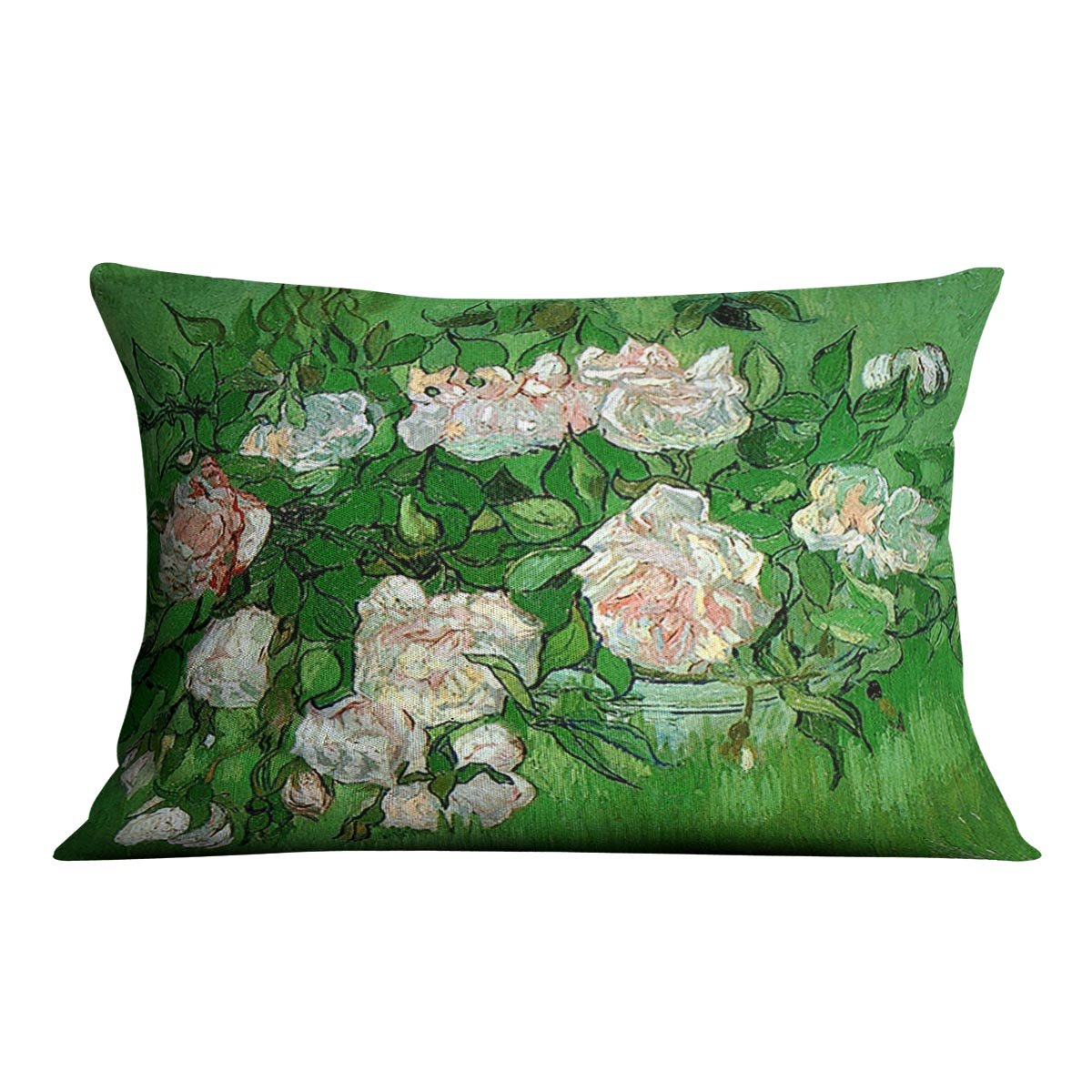 Still Life Pink Roses by Van Gogh Throw Pillow