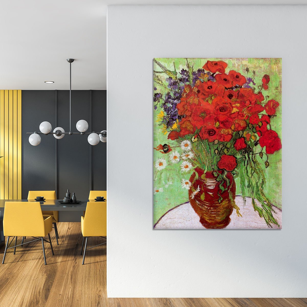 Still Life Red Poppies and Daisies by Van Gogh Canvas Print or Poster