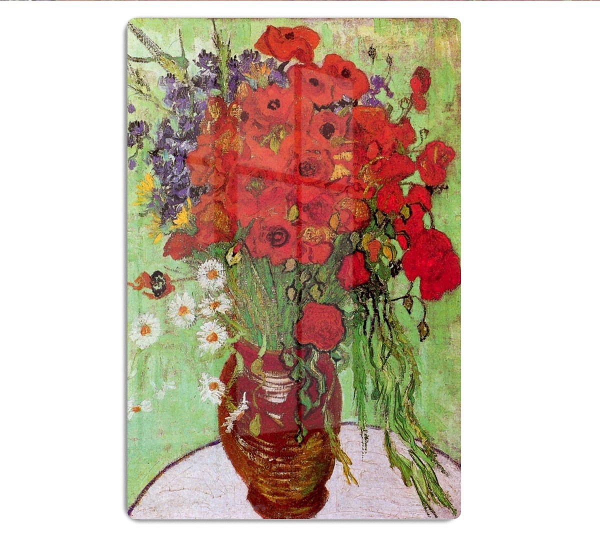 Still Life Red Poppies and Daisies by Van Gogh HD Metal Print