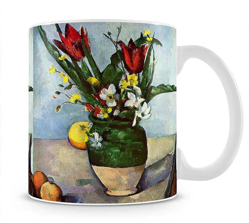 Still Life Tulips and Apples by Cezanne Mug - Canvas Art Rocks - 1