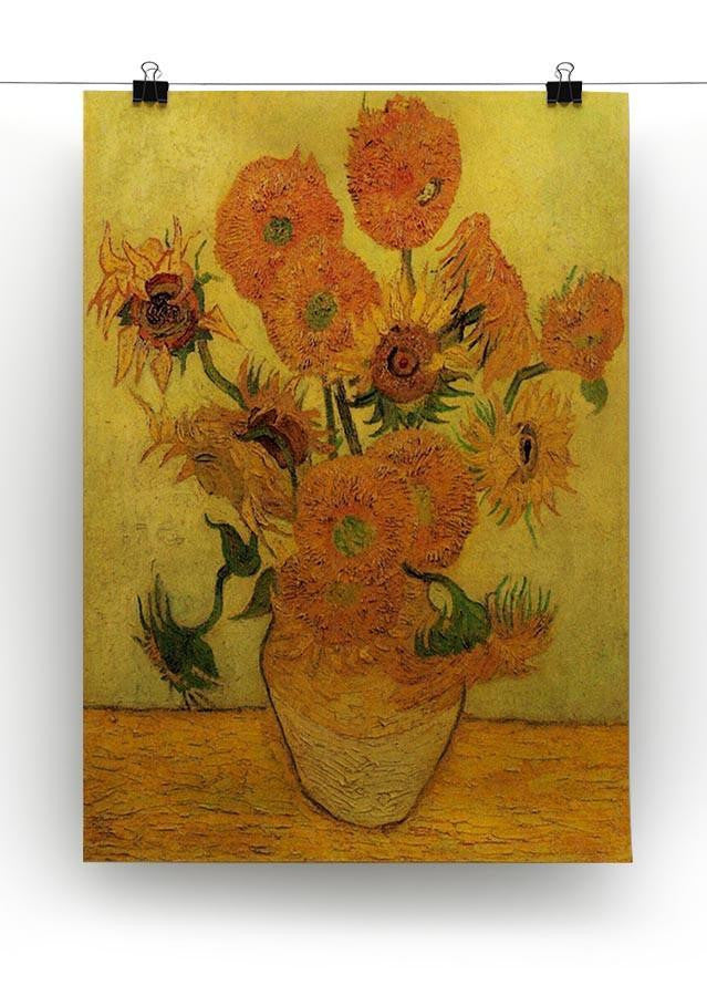 Still Life Vase with Fifteen Sunflowers 2 by Van Gogh Canvas Print & Poster - Canvas Art Rocks - 2