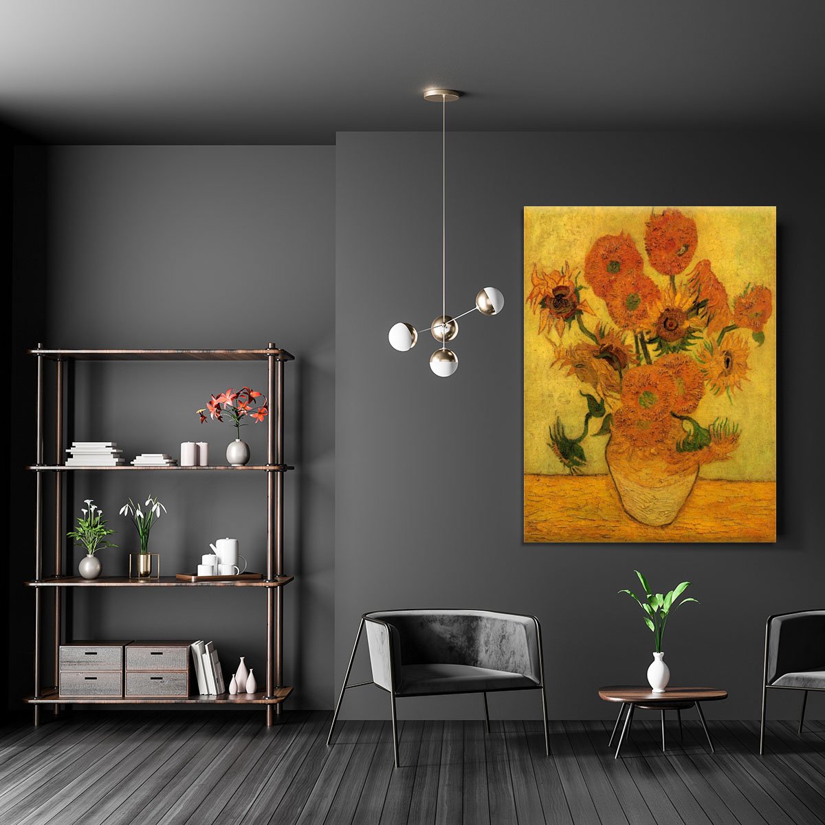 Still Life Vase with Fifteen Sunflowers 2 by Van Gogh Canvas Print or Poster